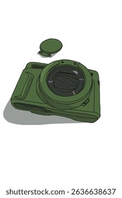 Green Camera isolated on white background 