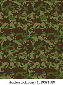 Green camo design.Repeating camouflage pattern.Seamless wallpaper.Vector illustration.