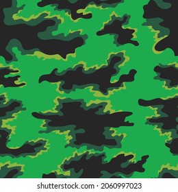 
Green camouflage background, military fashionable clothing pattern. Repeat background. New style.