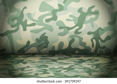 Green Camouflage background. Mockup for presentation items. Vector Illustration.