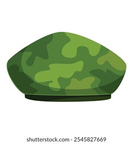 A boina de camuflagem verde representa o serviço militar, o patriotismo e a dedicação dos soldados ao dever