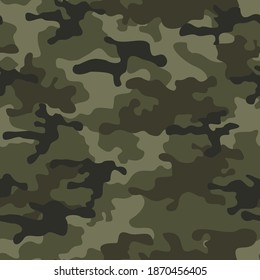 Green Camouflage. Military pattern. Abstract print