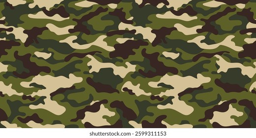 Green camouflage military pattern. Khaki military pattern for army. Seamless pattern for textiles
