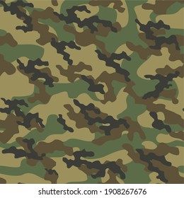 green camouflage pattern seamless military vector print