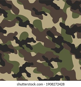 diseño de camuflaje verde sin fisuras de la impresión vectorial militar
