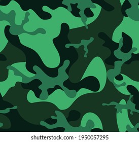 Patrón de camuflaje verde, diseño moderno y bonito, textura sin costura para textiles. Ornamento