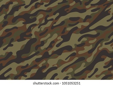 Green camouflage pattern. Vector background