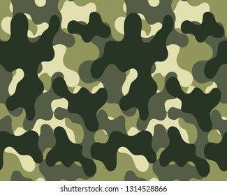 Green camouflage pattern.Seamless vector illustration.