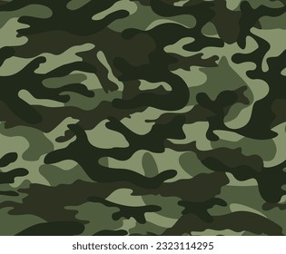 Patrón ininterrumpido de camuflaje verde, textura del ejército, fondo militar, diseño clásico para la impresión en ropa, papel, tela