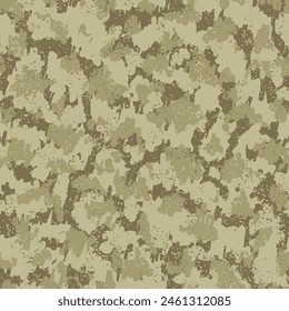 Green Camouflage Seamless Pattern. Beige Repeated Fashion Vector Texture. Camouflage Shirt Black Repeated Soldier Graphic Art. Brown Seamless Doted Vector Print. Camoflage