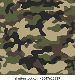 green camouflage seamless pattern, fashion vector illustration for textile