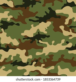 The green camouflage seamless pattern horizontal. Print on fabric for the textile. Vector