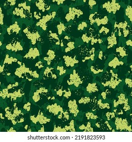 Patrón de Camuflaje Verde sin Marea. Khaki Repetió El Acondicionamiento Del Vector Círculo. Colores de camuflaje Marrón Seamless Military Graphic Textura. Fondo del vector de guerra sin foco negro. Camoflage