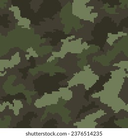 Camuflaje verde sin costuras de fondo vectorial. Patrón de vector