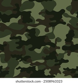 
green camouflage vector background, modern army pattern, seamless textile illustration