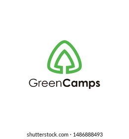 green camp logo, tree house logo