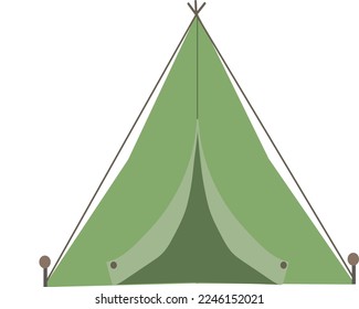 vector de caricatura de campamento verde.