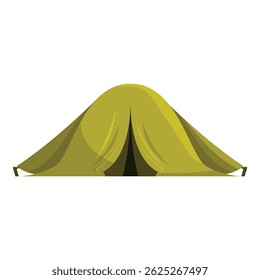 Barraca de acampamento verde em forma de campismo, perfeita para aventuras ao ar livre e desfrutando do deserto