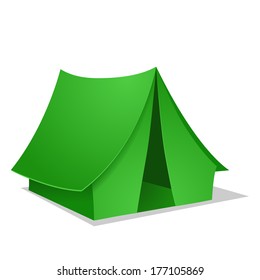 Green Camping Tent. Vector illustration