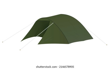 Green camping tent. vector illustration