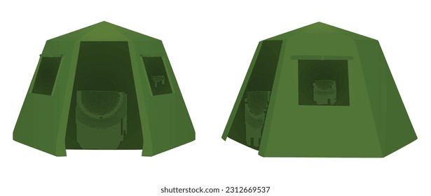 Green camping tent. vector illustration