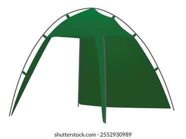 Green camping tent. vector illustration