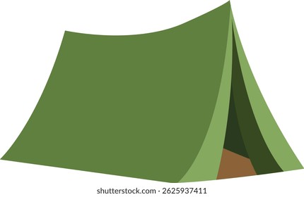 A Green Camping Tent Vector Illustration