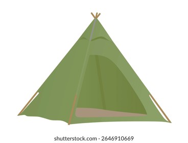 Green camping tent. vector illustration	