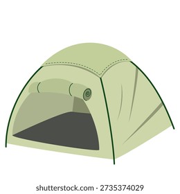 green camping tent vector isolated