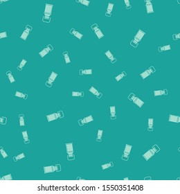 Green Can container for milk icon isolated seamless pattern on green background.  Vector Illustration