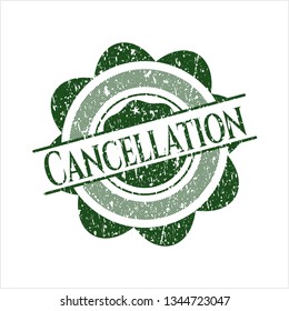 Green Cancellation distress rubber grunge stamp