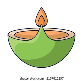 green candle design over white