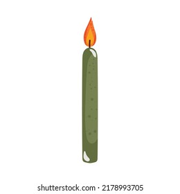 green candle design over white