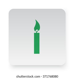 Green Candle Light icon on white app button