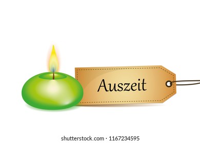 green candle time out paper label vector illustration EPS10