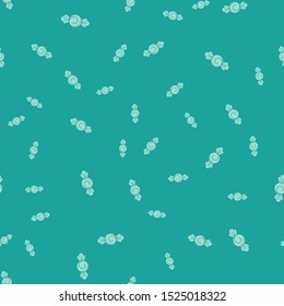 Green Candy icon isolated seamless pattern on green background. Happy Halloween party.  Vector Illustration