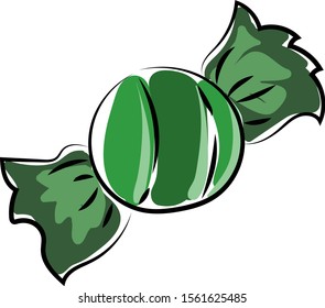 Green candy, illustration, vector on white background.