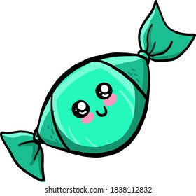 Green candy, illustration, vector on white background