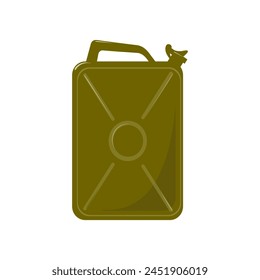 Green canister with fuel. Vector illustration.