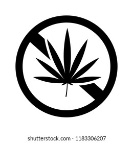 green cannabis forbidden sign. Vector Illustration