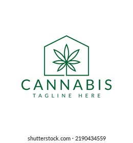 grünes Cannabis-Haus, Vektorlogo-Design