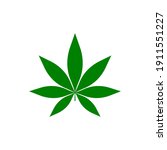 Green cannabis icon. Vector. Isolated.