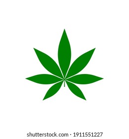 Icono verde de cannabis. Vector. Aislado.