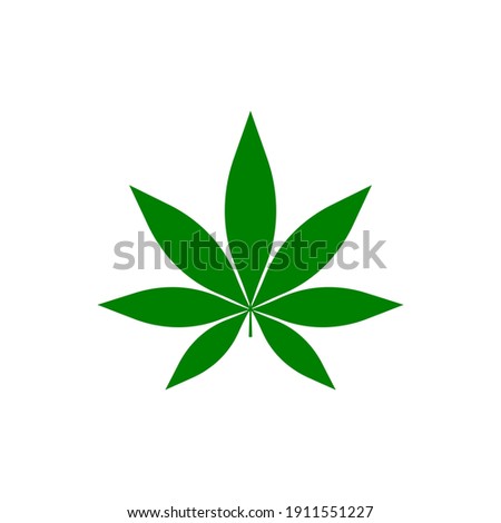 Green cannabis icon. Vector. Isolated.