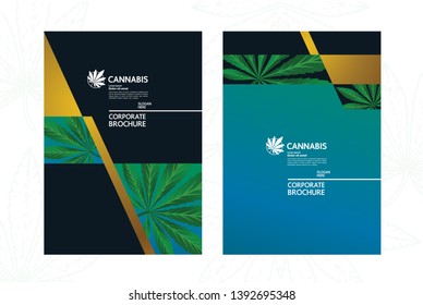 Green cannabis leaf Background vector illustration.
