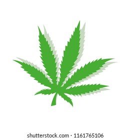 green cannabis leaf icon vector illustration EPS10