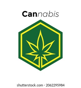Diseño de logotipo verde de hoja de cannabis para su marca de medicina