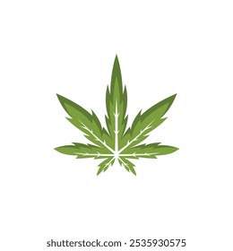 Icono de logotipo de hoja de cannabis verde