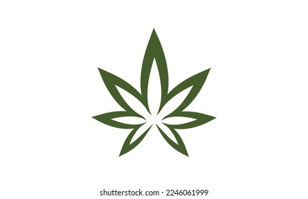 green cannabis leaf logo vector