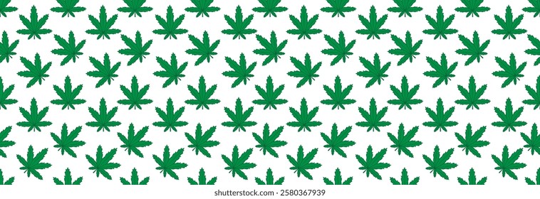 Green cannabis leaf, Medical cannabis seamless texture.